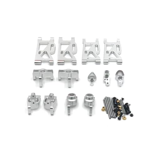 EHxCUF Metall-Upgrade-Teile Kompatibel mit 144010 144001 124017 124018 124019 RC-Cars-Zubehör(Silver SIX-Piece Set) von EHxCUF