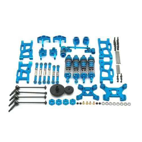 EHxCUF Metall-Upgrade-Teile-Modifikationssatz, Schwingen-Stoßdämpfer-Set Kompatibel mit Verschiedene RC-Autos, Kompatibilität 144001 144002 144010 124017 124019(Blue) von EHxCUF