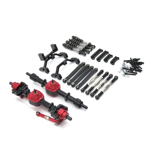 EHxCUF Metall Upgrade Vorder- und Hinterachse Montage Spurstange Stoßdämpfer Kit kompatibel mit MN 1/12 Serie D91 D96 MN98 99S RC Auto Teile(Black) von EHxCUF