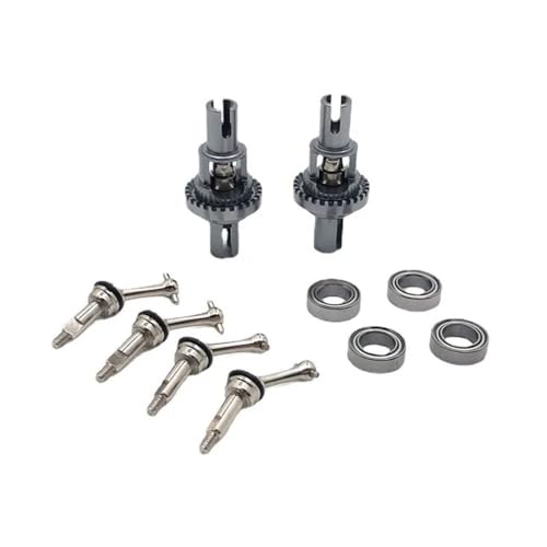 EHxCUF Metall-Upgrade mit verlängerter Antriebswelle, Kugeldifferential, kompatibel mit 1/28 RC-Autos, Modellen K969, K979, K989, K999, P929, P939(Dark Grey) von EHxCUF