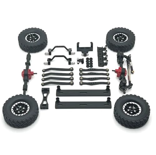 EHxCUF Metall verbesserte Radnabe Zugstange Aufhängungsrahmen Ruder Basis Set kompatibel mit 1/16 RC Autoteilen(Black) von EHxCUF