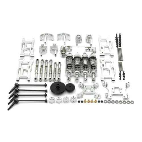 EHxCUF Metallteile-Upgrade-Kit Kompatibel mit RC-Cars, kompatibel mit den Modellen 144001 144002 144010 124017 124019 Schwingarm- und Stoßdämpfer-Set(White) von EHxCUF