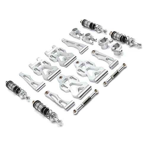 EHxCUF Metallverstärktes Schwingarm- und Lenkschalen-kompatibles Set Kompatibel mit 1/16 RC-Car-Komponenten(Silver) von EHxCUF