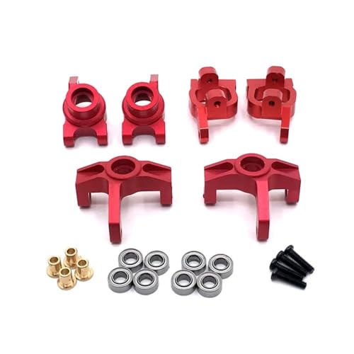 EHxCUF Modifizierter Metall-Lenkbecher C Kompatibel mit Hinterrad, kompatibel mit 1/14 RC-Autos 144010 144001 144002 und 1/12 RC-Autos 124017 124016 124018 124019(RED) von EHxCUF