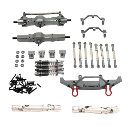 EHxCUF Neunteiliger Satz Metall-Upgrade-Spurstange und Stoßdämpfer Kompatibel mit RC-Cars, kompatibel mit FY003-5A C14 C24 1/16 Modellen(Light Grey) von EHxCUF