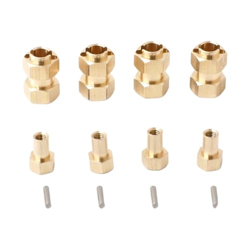 EHxCUF Sechskantnaben-Adapter-Set aus Messing mit verlängertem Rad Kompatibel mit kompatible 1/18 RC-Crawler-Autos, 4-teilig, 9750 von EHxCUF