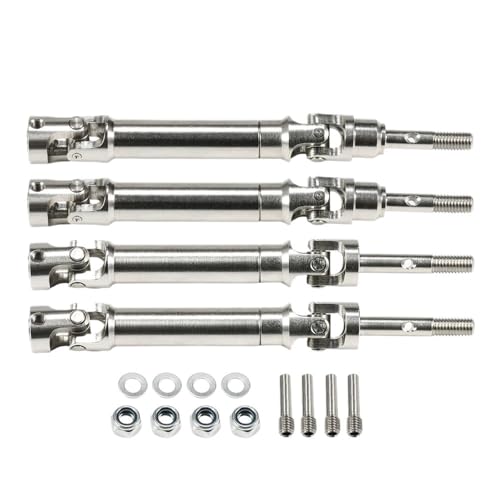 EHxCUF Universalgelenk-Antriebswellen-Upgrade, Edelstahl-Antriebswelle, 4 Stück, kompatibel mit 1/10 RC 4X4-Fahrzeugen XVL HQ727 von EHxCUF