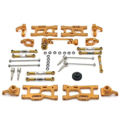 EHxCUF Upgrade Metall Kit Kompatibel mit Antriebswelle Zugstange Schwinge Lenkung kompatibel mit 144010 144002 124017 124019 124018 144001 124007 RC Auto Teile(Yellow) von EHxCUF