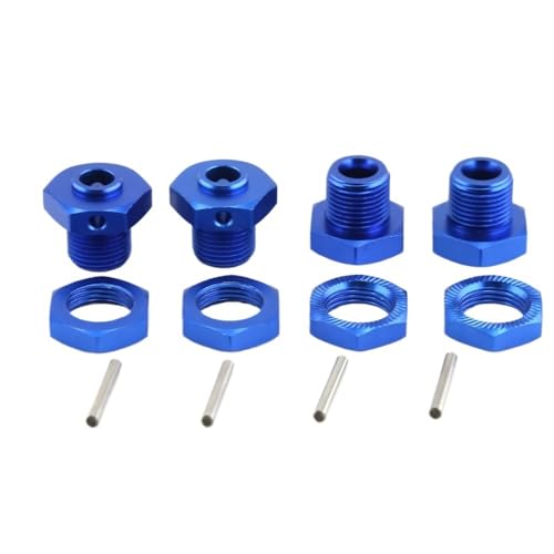 EHxCUF Upgrade-Zubehör-Set Kompatibel mit 1/8 3S 1/10 V3 RC-Autos, 17 mm Metall-Rad-Sechskant-Nabenadapter mit Mutter, kompatible Teile(Blue) von EHxCUF