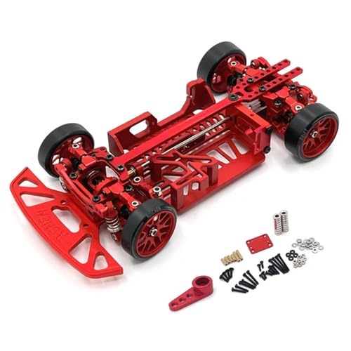 EHxCUF Upgrade des Metallrahmens mit Mehreren Radständen, kompatibel mit 1/28 4WD RC-Cars(RED) von EHxCUF