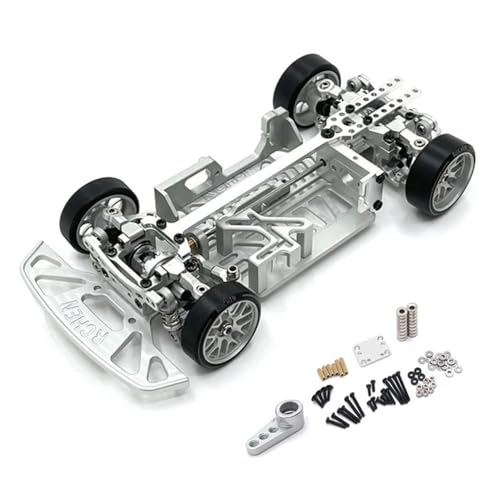 EHxCUF Upgrade des Metallrahmens mit Mehreren Radständen, kompatibel mit 1/28 4WD RC-Cars(Silver) von EHxCUF