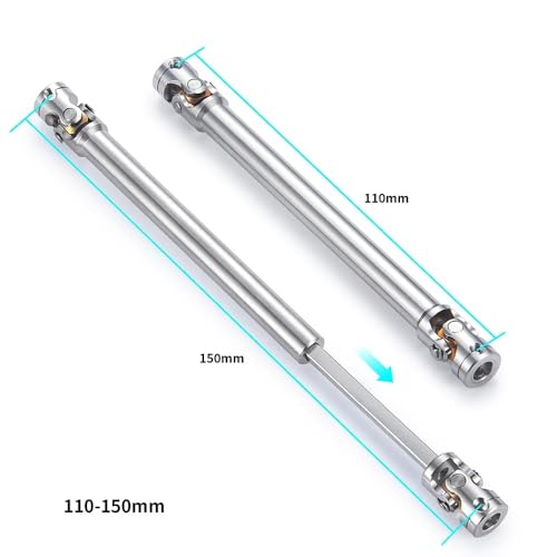 EHxCUF Upgrade kompatibler Metall-Antriebswellen-Gelenkteile Kompatibel mit 1/14 RC-Modellauto(110-150MM) von EHxCUF