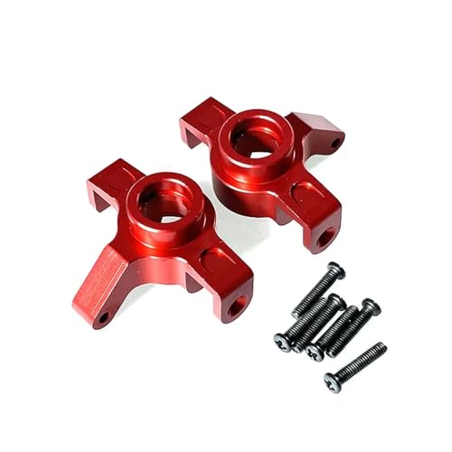 EHxCUF Verbesserter Metall-Lenkschalenblock Kompatibel mit Hyper Go 1/14 Fernbedienungsauto 14301 14302, modifiziertes Zubehör, kompatibel mit Teilen(RED) von EHxCUF