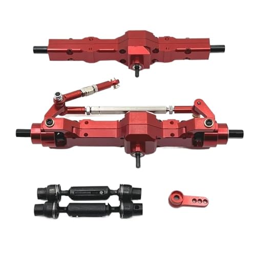 EHxCUF Verbessertes Metall-Antriebswellen- und Servoarm-Set Kompatibel mit Vorder- und Hinterachse, kompatibel mit 1/10 1/16 RC-Cars C74 C14 C24 C34 C54 B14 B24 Zubehör(RED) von EHxCUF