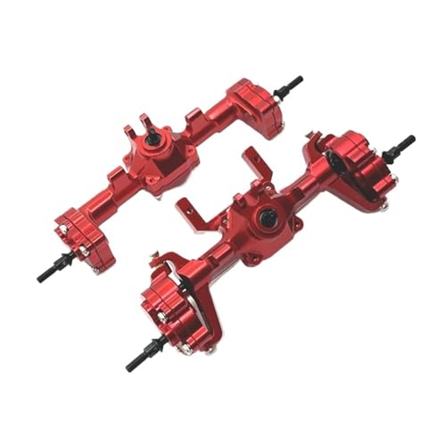 EHxCUF Vorder- und Hinterachsen aus Metall, kompatibel mit FMS 1/24 Crusher und ähnlichem RC-Car-Zubehör(RED) von EHxCUF