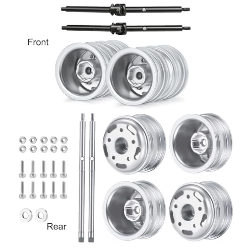 EHxCUF Vorder- und Hinterradfelgennabe aus Metall Kompatibel mit 1/24 RC-Autos, kompatibel mit SCX24 Deadbolt- und Bronco-Modellen(1SET Front and Rear) von EHxCUF