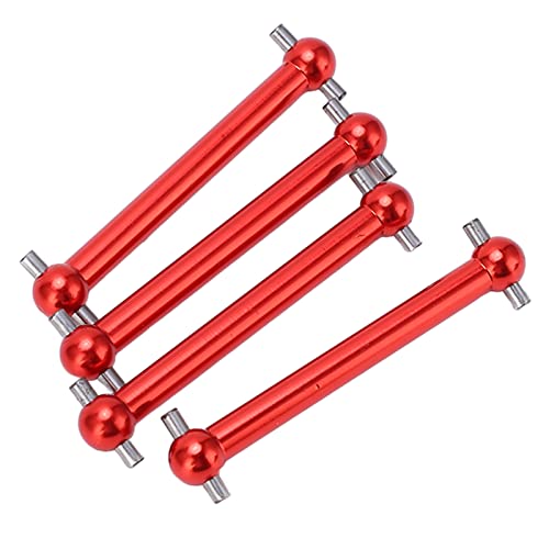 EIMSOAH 4 Stück RC Dog Bone Antriebswelle, Aluminiumlegierung RC Vorne und Hinten Dog Bone RC Auto Ersatzteile für TT02B 1/10 RC Autoteile (Rot) von EIMSOAH