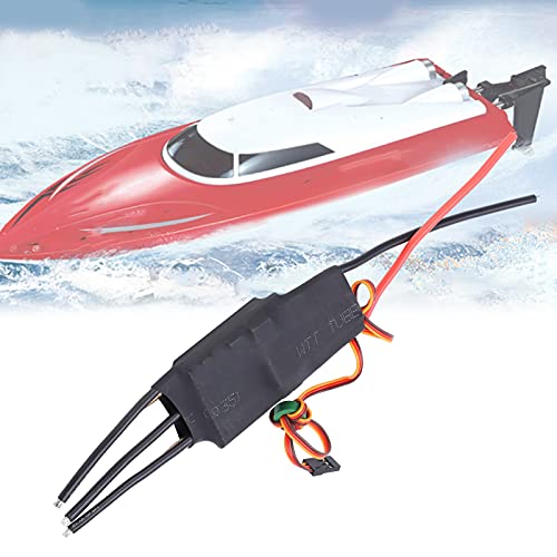 EIMSOAH 80A Bürstenloser Wasserkühlungs-Regler, Stabile Leistung, Wasserdicht, Plug-and-Play, Geeignet für RC-Boote, Aluminiumlegierung und Gummi von EIMSOAH