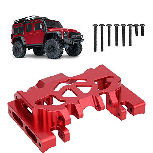 EIMSOAH Getriebehalterung aus Aluminiumlegierung, Basis-Chassis-Unterfahrschutz, Kompatibel mit Defender Bronco Blazer G500 1/10 RC-Car-Upgrade-Teilen (Rot) von EIMSOAH