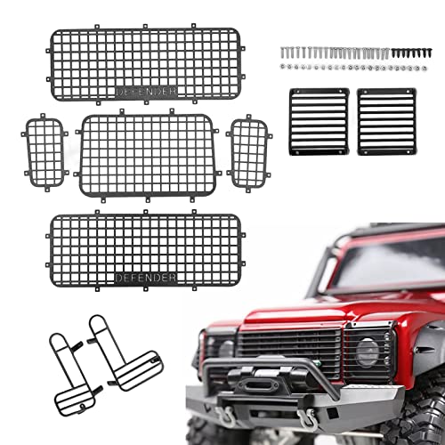 EIMSOAH RC-Metall-Fenstergitter, RC-Auto-Fensterschutznetz, Exquisite Simulation Verhindert Kratzer, RC-Verteidiger-Fensterschutz für TRX4 RC-Autos von EIMSOAH