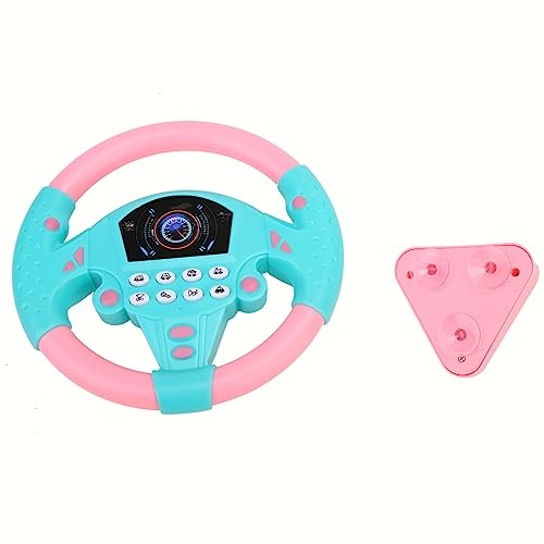 EIMSOAH Spielzeug-Lenkrad, Copilot-Lenkrad-Werkzeug, Baby-Pädagogisches Copilot-Lenkrad-Musik-Kinder-Intelligentes Spielzeug, für Kinder (Rosa und Blau) von EIMSOAH