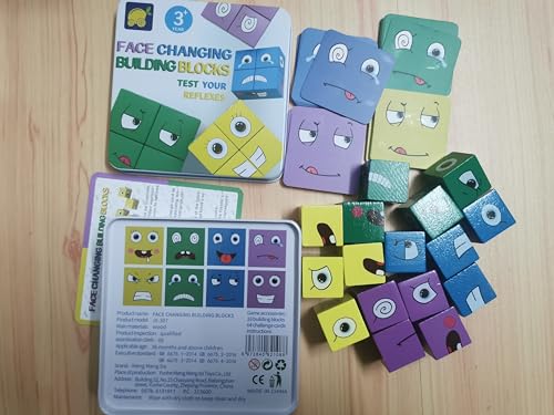 EINEUWU Brettspiel für Kinder & Erwachsene, Bunte Blöcke Familienspiel Gesellschaftsspiel, Perfekt als Kinderspiel & Reisespiel & Partyspiel, Emoji Würfelspiel für 1-4 Spieler, 3+ Alter von EINEUWU