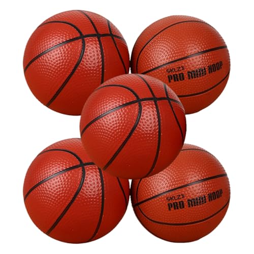 EIOLWJIEO 5 Stück/Los Abgerundeter Lederball, der Babys ein gutes Touch Erlebnis bietet. Aufblasbarer kleiner PVC Ball zum Klopfen von Spielzeugbällen, Brauner Basketball von EIOLWJIEO