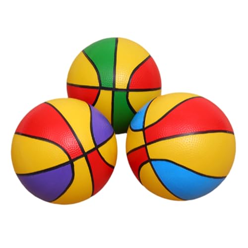 EIOLWJIEO 5 Stück/Los Abgerundeter Lederball, der Babys ein gutes Touch Erlebnis bietet. Aufblasbarer kleiner PVC Ball zum Klopfen von Spielzeugbällen, Farbiger Basketball von EIOLWJIEO