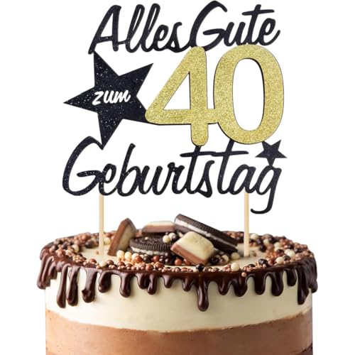 Torten Deko 40 Geburtstag Mann Frau 40 Geburtstag Alles Gute zum Geburtstag 40 Jahre Happy 40th Birthday Cake Topper Kuchen Topper Kuchendeko 40 Geburstagstorte Gold für 40 Geburtstag Frauen Männer von EIYVPRA