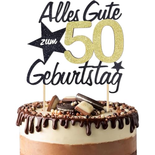 Torten Deko 50 Geburtstag Mann Frau 50 Geburtstag Alles Gute zum Geburtstag 50 Jahre Happy 50th Birthday Cake Topper Kuchen Topper Kuchendeko 50 Geburstagstorte Gold für 50 Geburtstag Frauen Männer von EIYVPRA