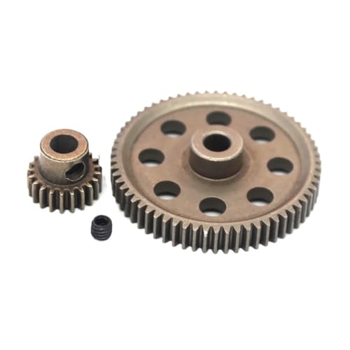 EJRNPWRF 11184 Metal Diff Main Gear 64T 11181 Motor Ritzel Getriebe 17T 21T 26T 29T für LKW 1/10 RC Teile für HSPHimoto für Amax Redcat 94111(64T und 21T) von EJRNPWRF