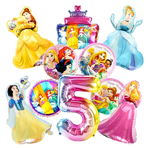 Folienballon 5, 10 PCS Geburtstag Luftballons, Folienballons Helium Geburtstag Set, Geburtstag Luftballons Mädchen, Folienballon 5 Jahre Mädchen für Geburtstage, Partys von EKDAYA