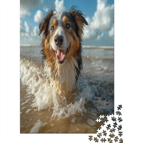 Australischer Schäferhund Puzzle 1000 Teile Puzzle Erwachsene Schwieriges Schwer Puzzle Für Erwachsene Und Kinder Ab 14 Jahren Puzzel 1000pcs (75x50cm) von EKDKERBDI