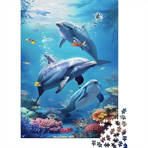 Delphin Puzzlespiel 1000 Teile Puzzle Für Erwachsene Und Kinder Ab 14 Jahren, Erwachsenen Puzzlespiel Puzzel 1000pcs (75x50cm) von EKDKERBDI