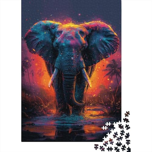 Elefant Puzzle 1000 Teile Erwachsene Puzzles Für Erwachsene Klassische Puzzles 1000 Teile Erwachsene Puzzlespiel Schwer Pädagogisches Spielzeug Erwachsene Kinder Puzzel 1000pcs (75x50cm) von EKDKERBDI