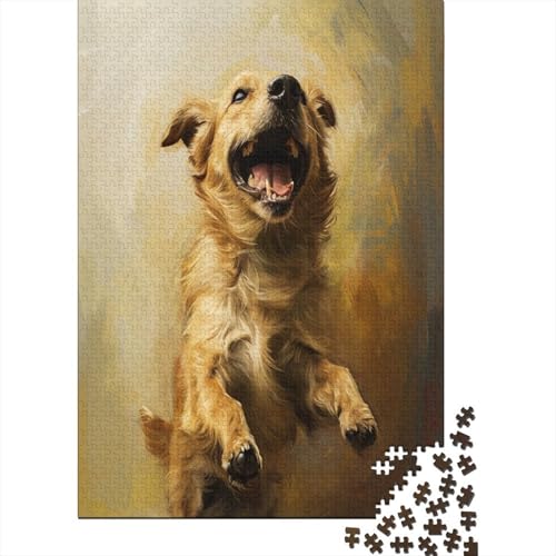 Golden Retriever Puzzlespiel 1000 Teile Erwachsene -Puzzle 1000 Stück Spiel Puzzles Für Erwachsene Kinder Puzzle Erwachsenen Puzzlespiel Puzzel 1000pcs (75x50cm) von EKDKERBDI