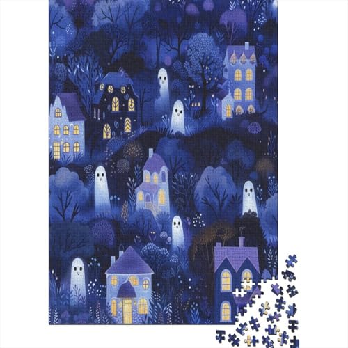 Halloween Geister und Monster Puzzlespiel 1000 Teile Erwachsene -Puzzle 1000 Stück Spiel Puzzles Für Erwachsene Kinder Puzzle Erwachsenen Puzzlespiel Puzzel 1000pcs (75x50cm) von EKDKERBDI