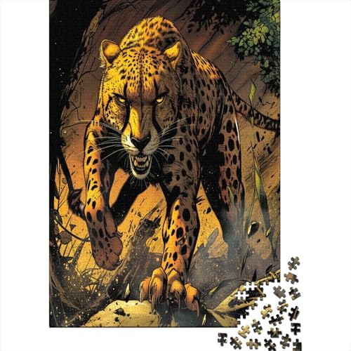 Leopard Puzzle 1000 Teile Puzzle Für Erwachsene Und Kinder Ab 14 Jahren,Puzzlespiel Erwachsenen Puzzlespiel Puzzel 1000pcs (75x50cm) von EKDKERBDI