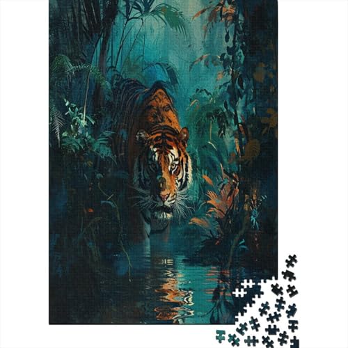 Tiger Puzzle 1000 Teile Puzzle Für Erwachsene Und Kinder Ab 14 Jahren Puzzel 1000pcs (75x50cm) von EKDKERBDI