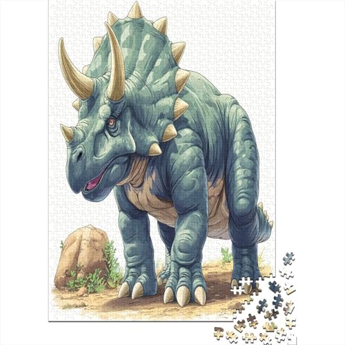 Triceratops Puzzle 1000 Teile Erwachsene Puzzles Für Erwachsene Klassische Puzzles 1000 Teile Erwachsene Puzzlespiel Schwer Pädagogisches Spielzeug Erwachsene Kinder Puzzel 1000pcs (75x50cm) von EKDKERBDI