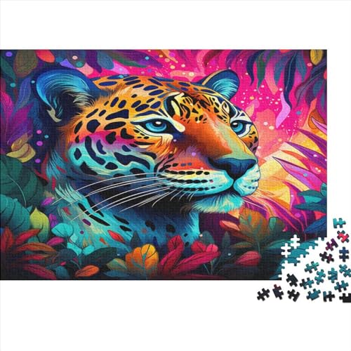 Bunter Leopard 1000 Teile Puzzle Lernspiel Spielzeug Puzzles Für Erwachsene Klassische AI Animals Puzzles Puzzles Erwachsene 1000pcs (75x50cm) von EKIDAZ