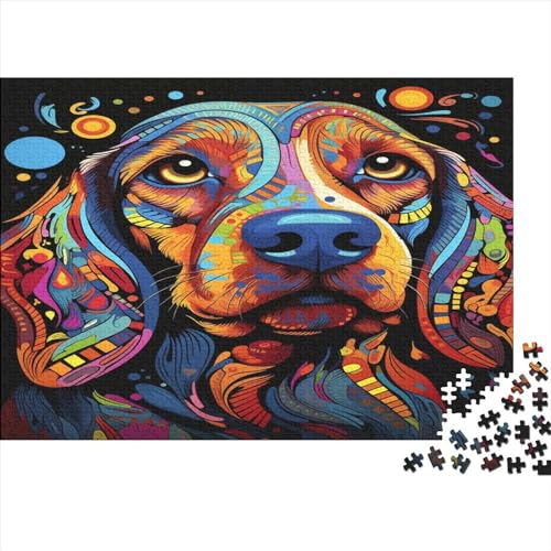 Colourful Welpe 300 Teile Puzzles Für Erwachsene Teenager Stress Abbauen Familien-Puzzlespiel AI Animals Puzzle Lernspiel Spielzeug Geschenk 300pcs (40x28cm) von EKIDAZ