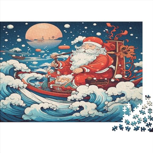 Father Weihnachtsmann 300 Teile Puzzles Für Erwachsene Teenager Stress Abbauen Familien-Puzzlespiel AI Design Puzzle Lernspiel Spielzeug Geschenk 300pcs (40x28cm) von EKIDAZ