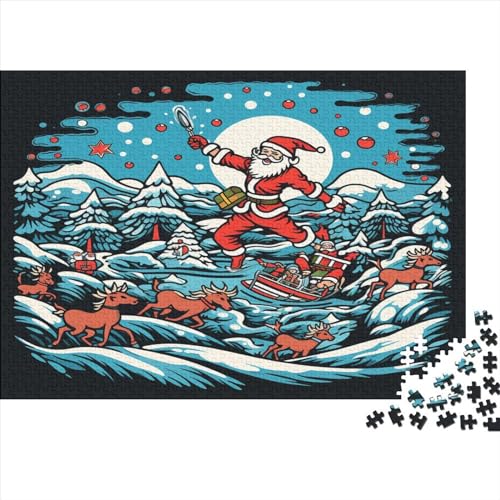 Father Weihnachtsmann Puzzle Erwachsenenpuzzle Farbenfrohes AI Design 1000 Teile Puzzle Für Erwachsene Ab 14 Jahren 1000pcs (75x50cm) von EKIDAZ