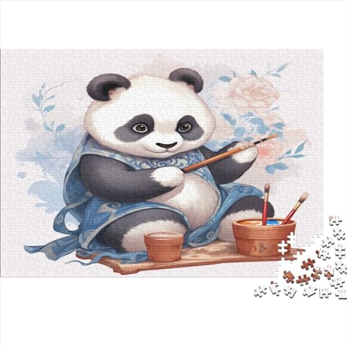 Niedlicher Panda Puzzle Erwachsenenpuzzle Farbenfrohes AI Animal 1000 Teile Puzzle Für Erwachsene Ab 14 Jahren 1000pcs (75x50cm) von EKIDAZ