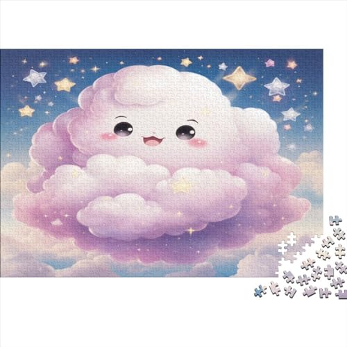 Pink Wolken 1000 Teile Puzzles Für Erwachsene Teenager Stress Abbauen Familien-Puzzlespiel AI Design Puzzle Lernspiel Spielzeug Geschenk 1000pcs (75x50cm) von EKIDAZ