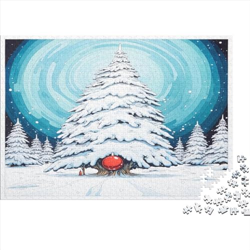 Schnee-Baum 300 Teile Puzzles Für Erwachsene Teenager Stress Abbauen Familien-Puzzlespiel AI Design Puzzle Lernspiel Spielzeug Geschenk 300pcs (40x28cm) von EKIDAZ