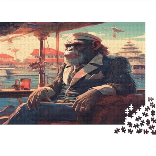 Urlaubs-Orang-Utan 1000 Teile Premium-Puzzles Für Erwachsene - Spaß Und Lernspiele - Perfekte AI Animals Puzzle-Geschenke 1000pcs (75x50cm) von EKIDAZ