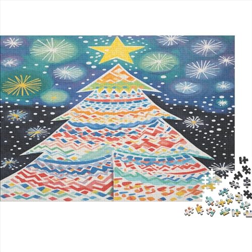 Weihnachtsbaum 1000 Teile Puzzles Für Erwachsene Teenager Stress Abbauen Familien-Puzzlespiel AI Design Puzzle Lernspiel Spielzeug Geschenk 1000pcs (75x50cm) von EKIDAZ