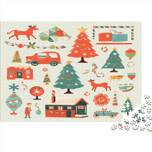 Weihnachtsmann 1000 Teile Jigsaw Puzzles Für Erwachsene Schwieriges Schweres AI Design Jigsaw Puzzle Für Frauen Männer Premium Präzise Interlocking Herausforderndes Spiel Lernspiel 1000pcs (75x50cm) von EKIDAZ